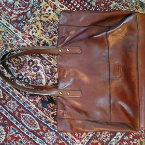 Vintage All Leather Fossil Tote